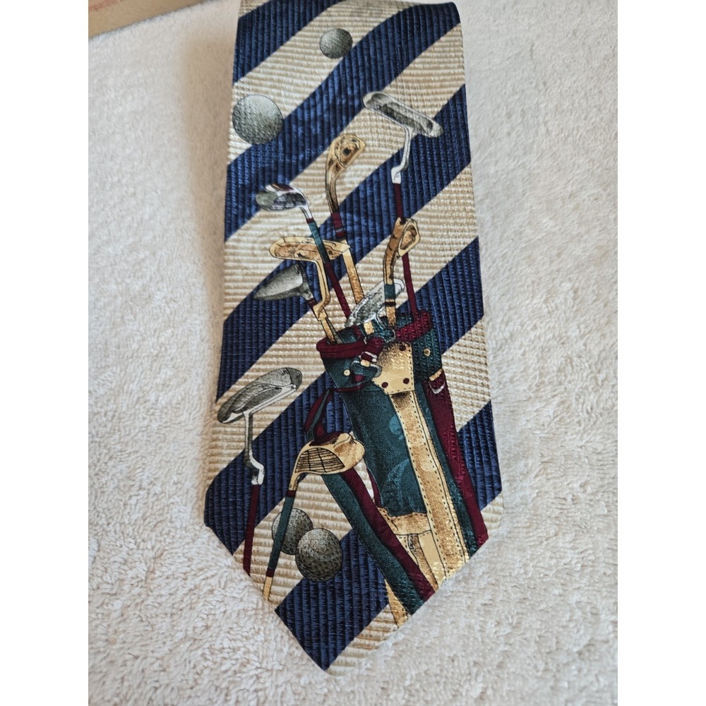 Harve Benard By Benard Holtzman‎ 100% Silk Tie Golf Theme, Multicolor